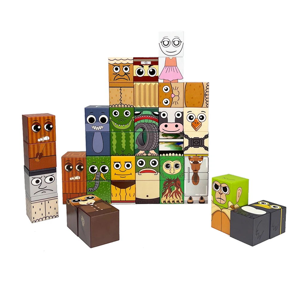 Fun AI Character DIY Bricks STEM Educational Toy Creative Gift Magnetic Building Blocks