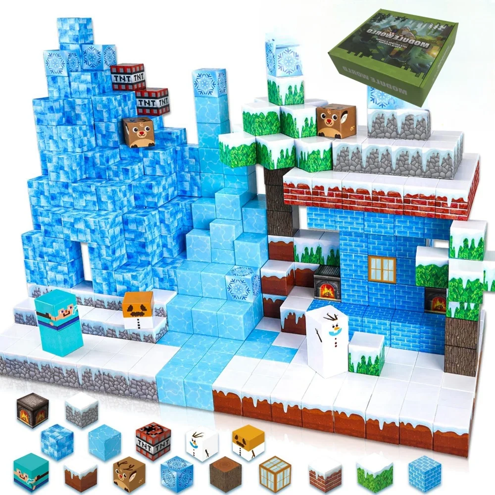 Mine World Magnet Set Sensory Construction Toys for Kids Christmas Gift – Magnetic Building Blocks