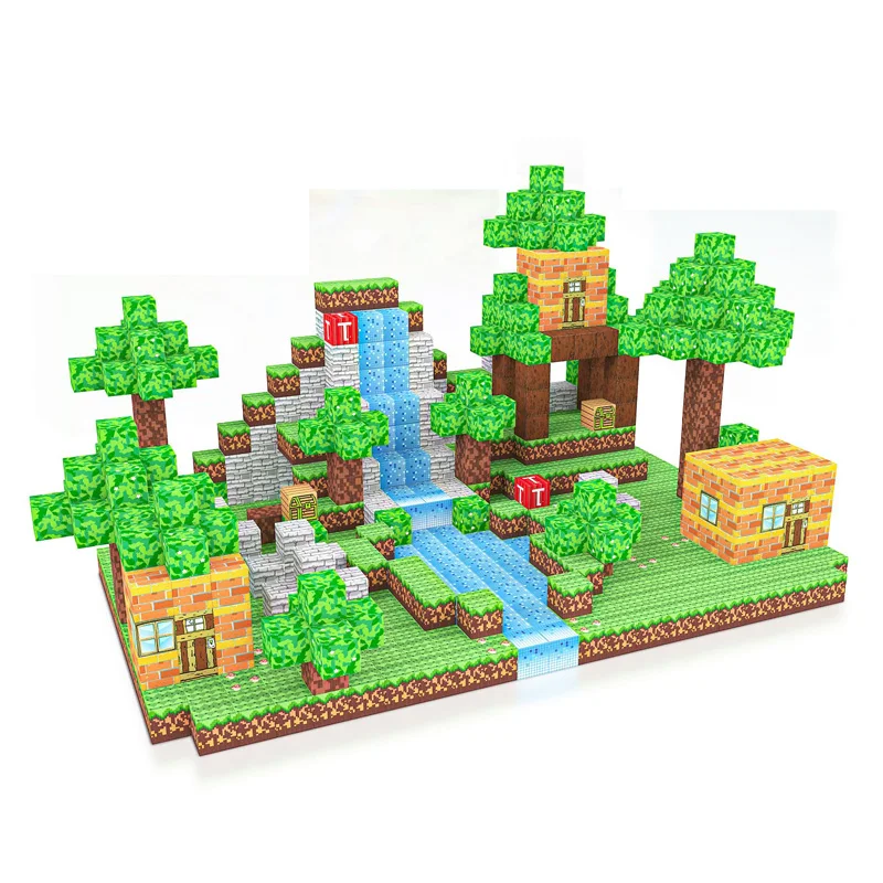 100PCS Magnetic Building Blocks Forest Hut Toy Set for Kids