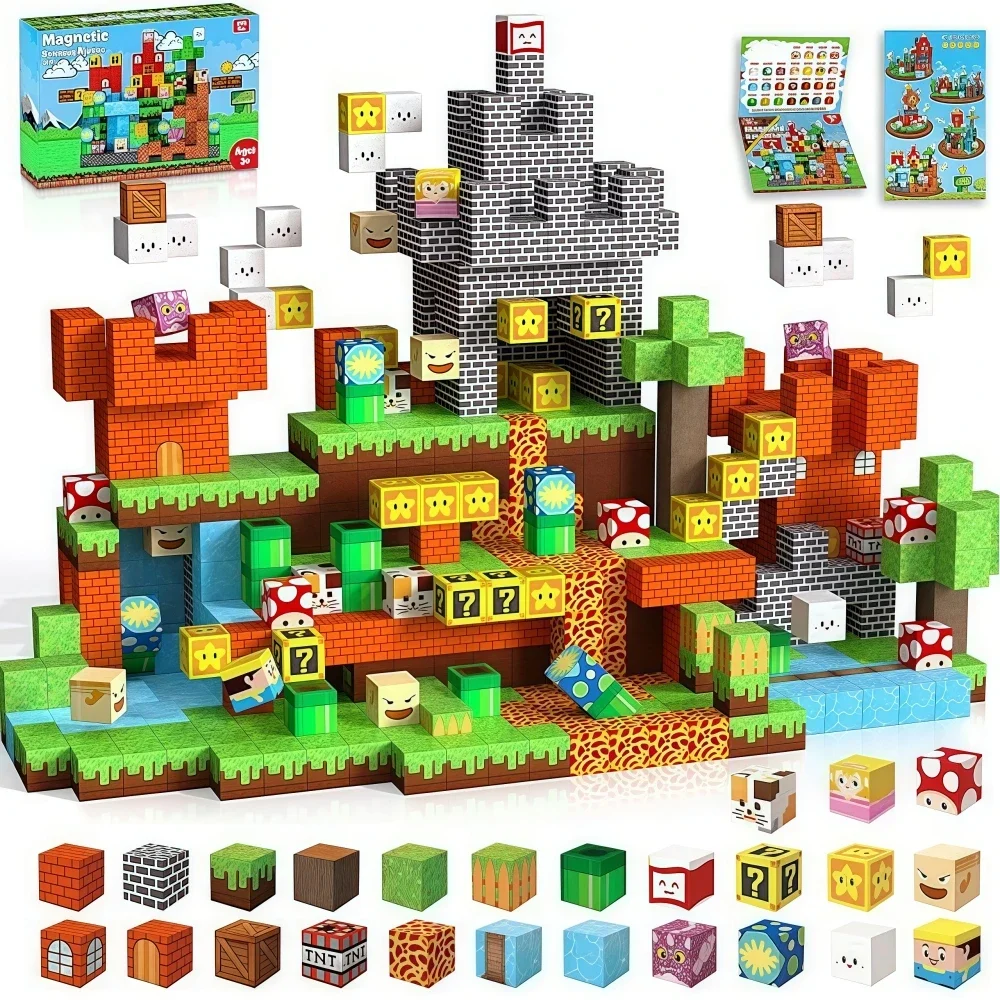Street Scene Model DIY Tabletop Decoration Birthday Gift – Magnetic Building Blocks