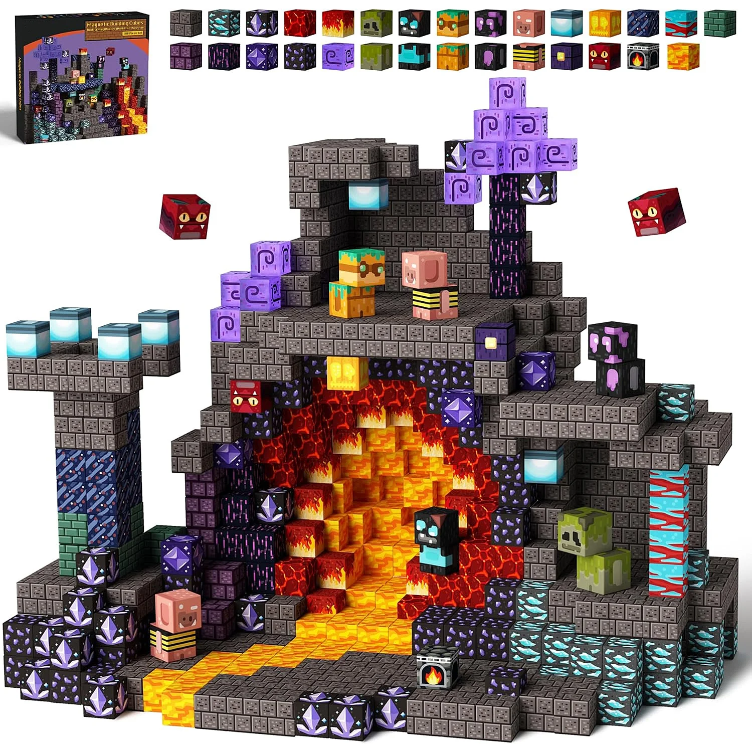 Mine World Cube Magnetic Building Blocks