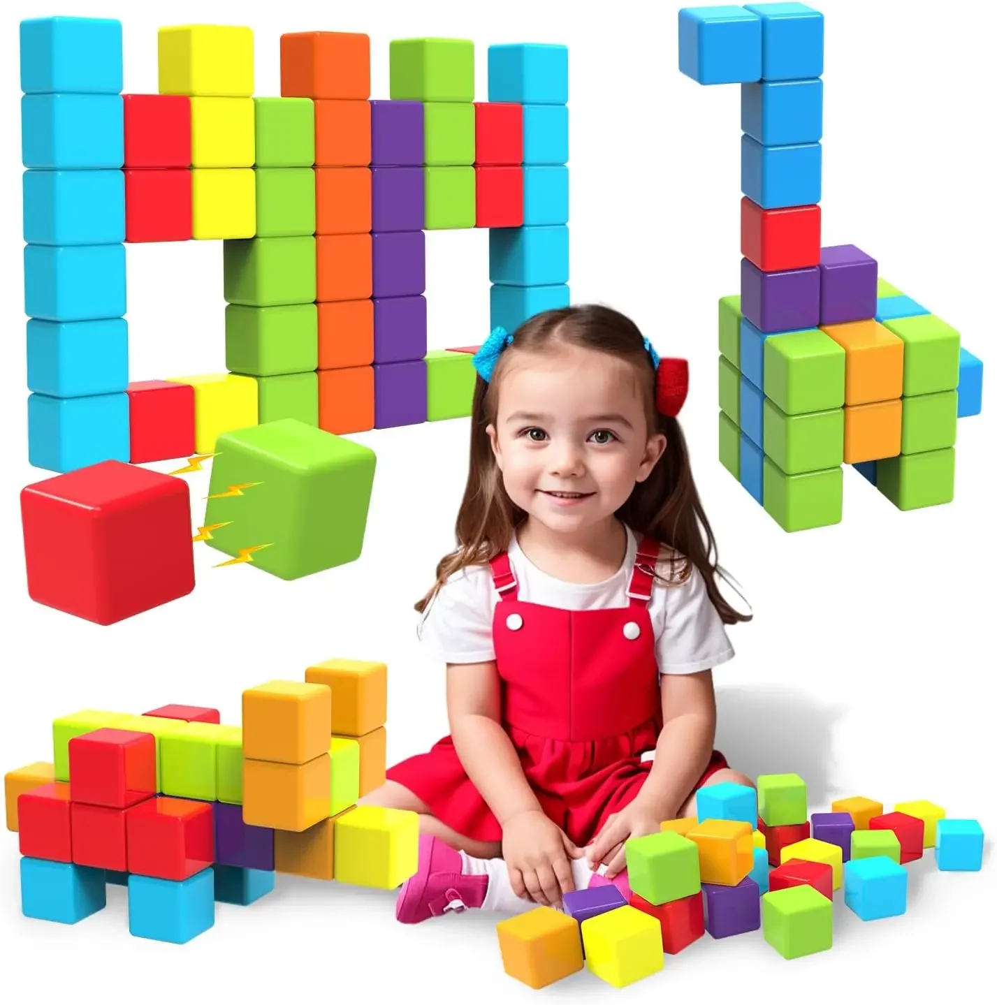 1.42 inch Magnetic Building Blocks Tiles Toy Set