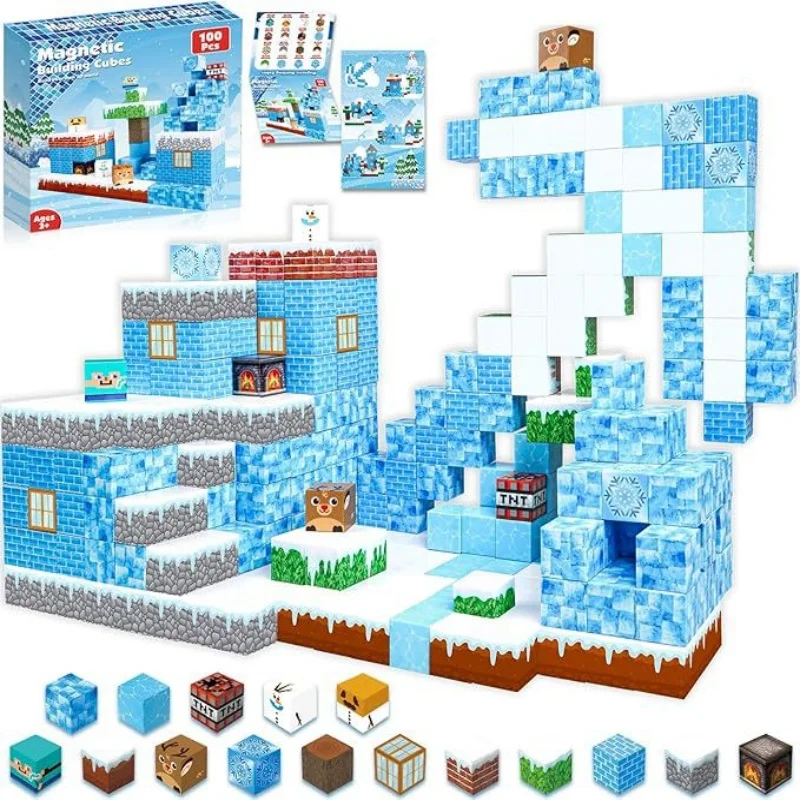 STEM Montessori Sensory Toys Kids Birthday Gift – Magnetic Building Blocks