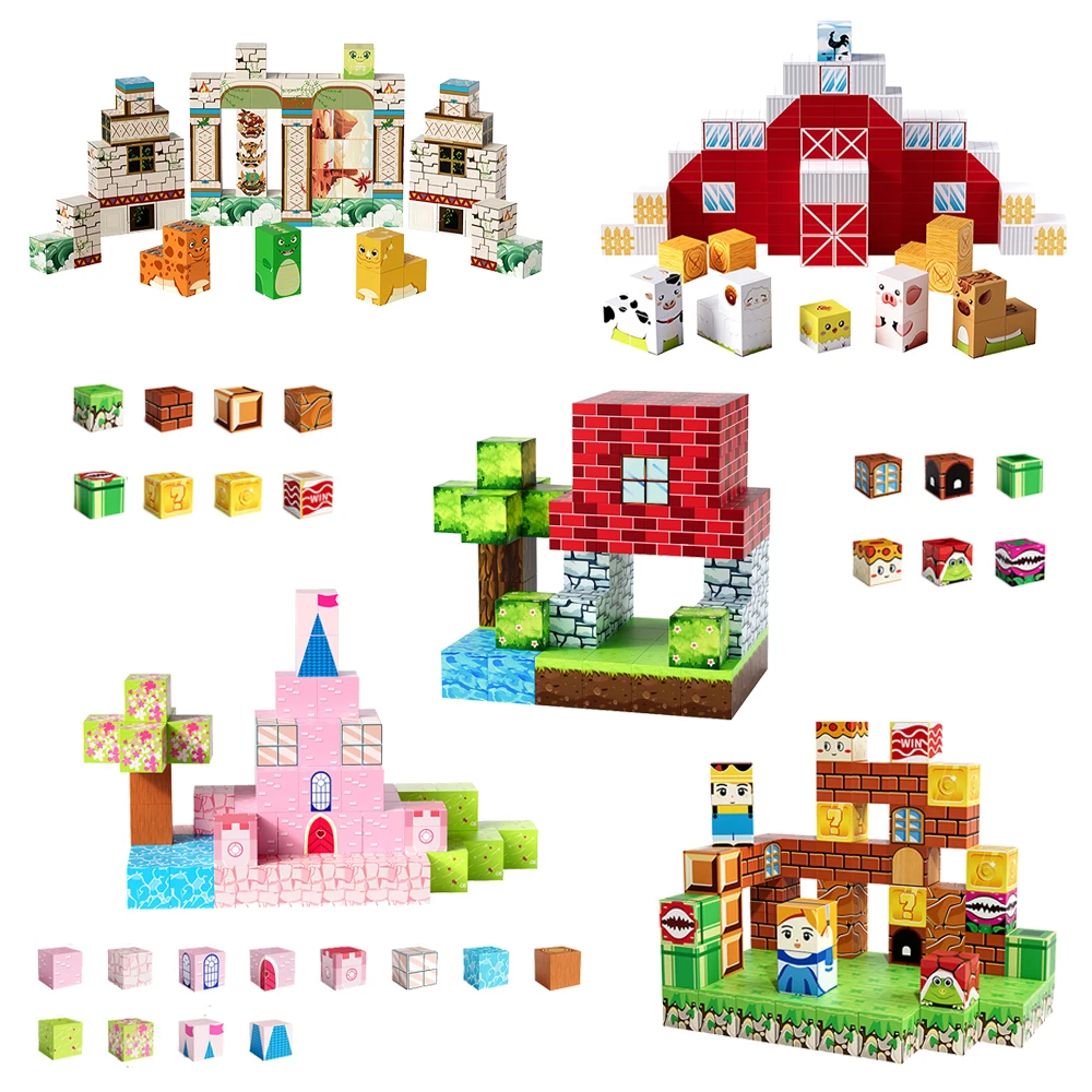 Animal & Dinosaur STEM Educational DIY Bricks Toy for Kids Magnetic Building Blocks