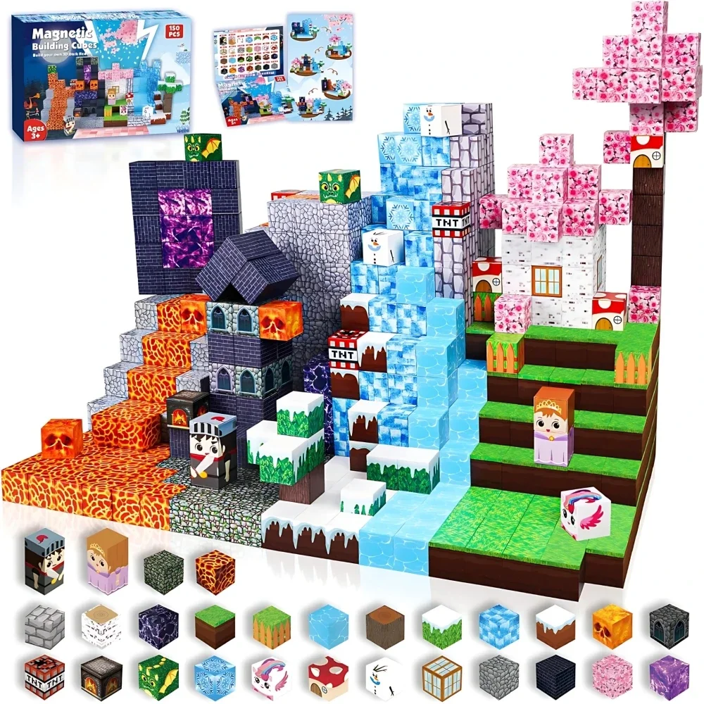 Magma Forest Scene World Model Creative Bricks Tech Kids Toy for Boys Girls – Magnetic Building Blocks