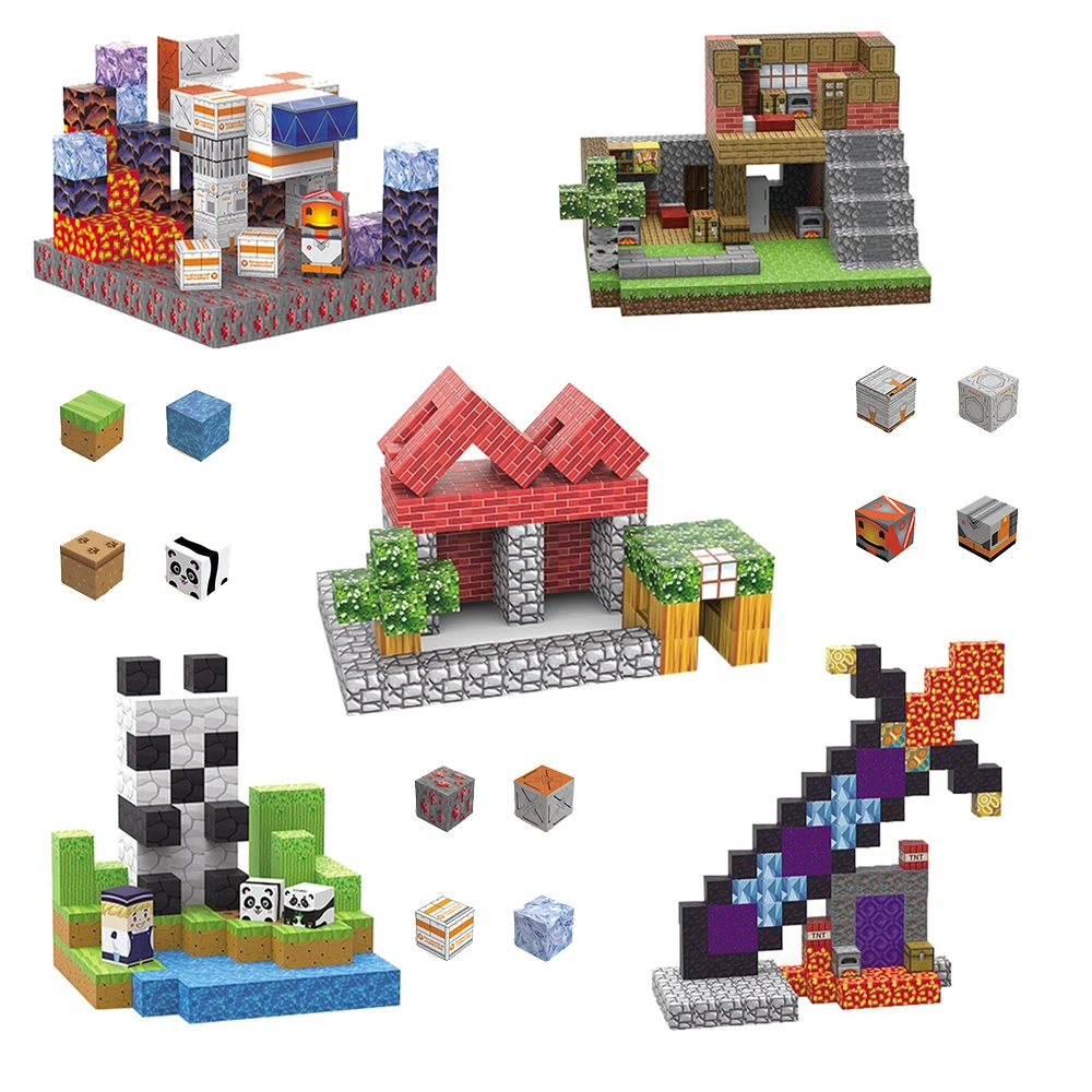 Panda Paradise Farm House Space Base Scenic Architecture DIY STEM Gift – Magnetic Building Blocks