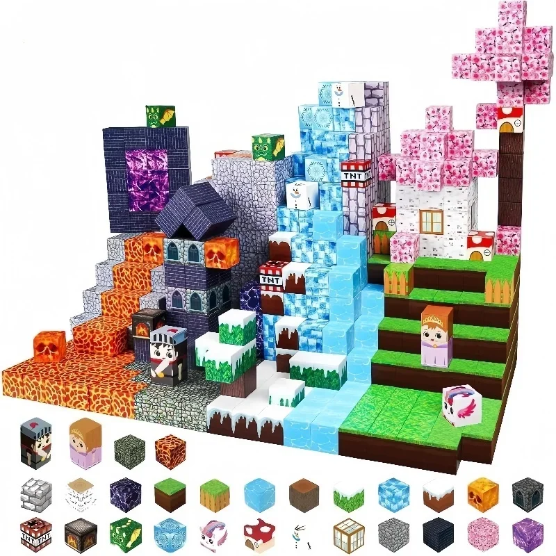 STEM Educational Creative Sensory Game for Kids Magnetic Building Blocks