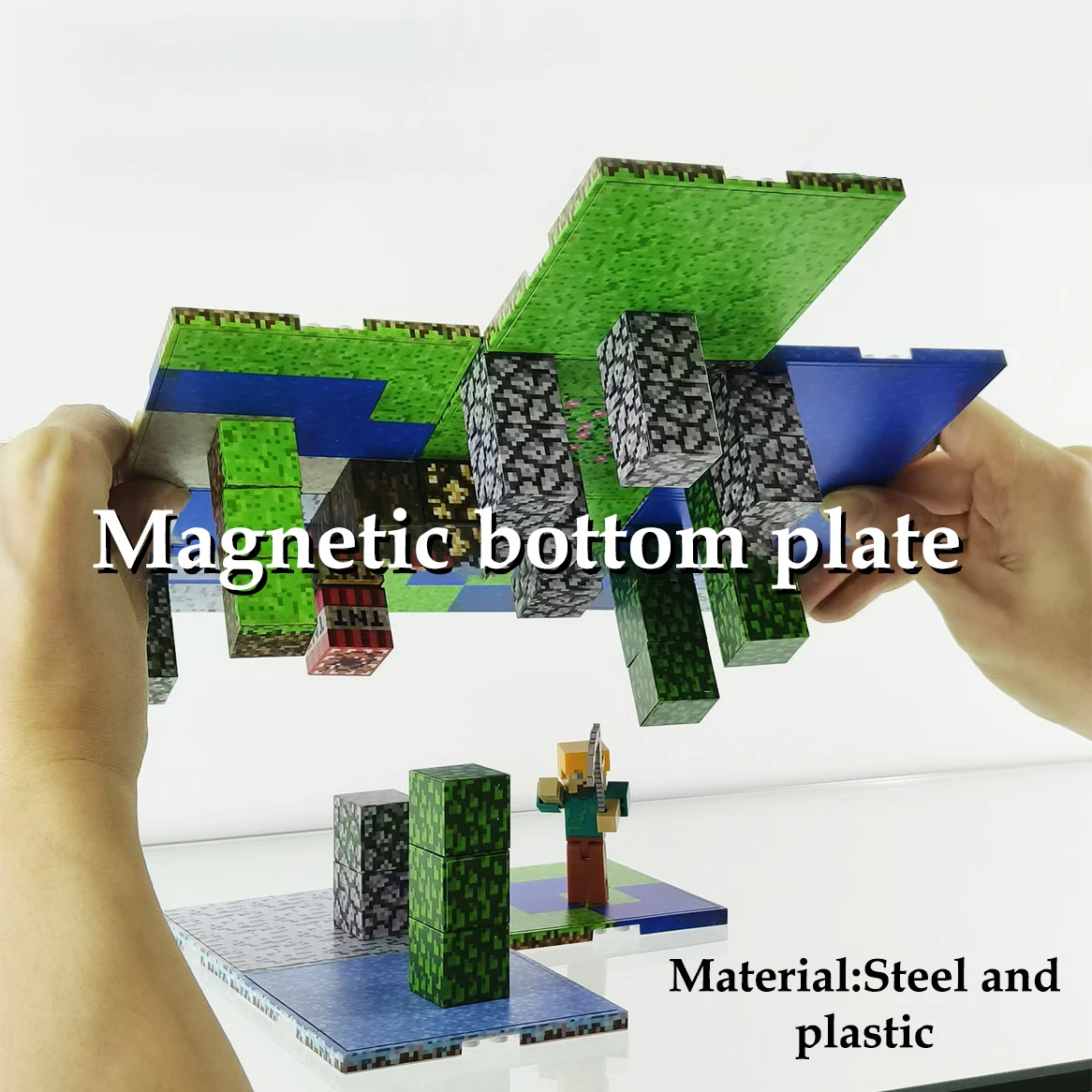 Mine World Compatible Magnetic Building Blocks Baseplates