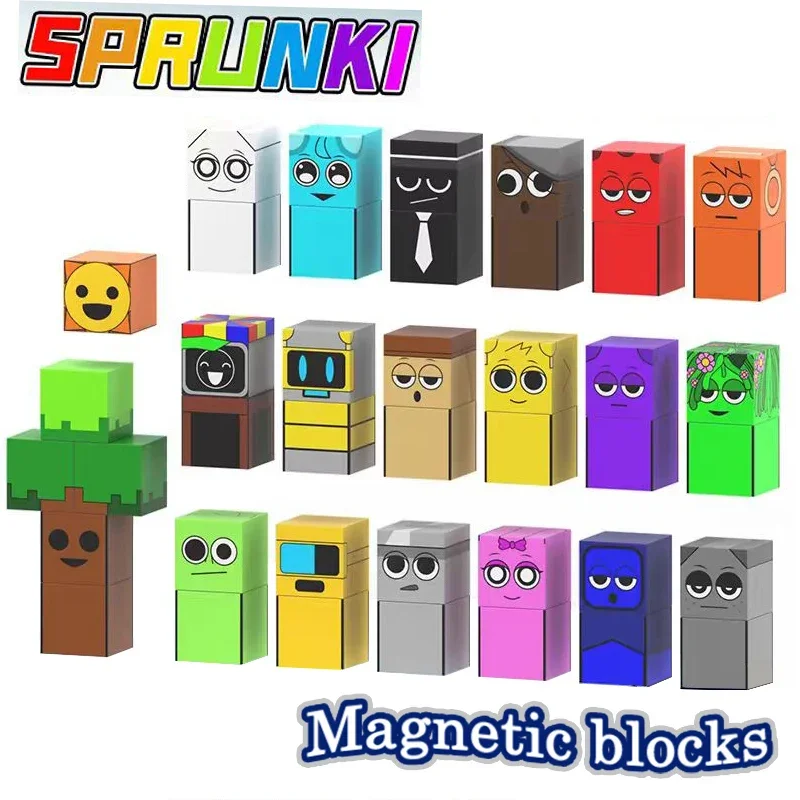 Sprunki Magnet Cube Mine World Kids Toy – Magnetic Building Blocks